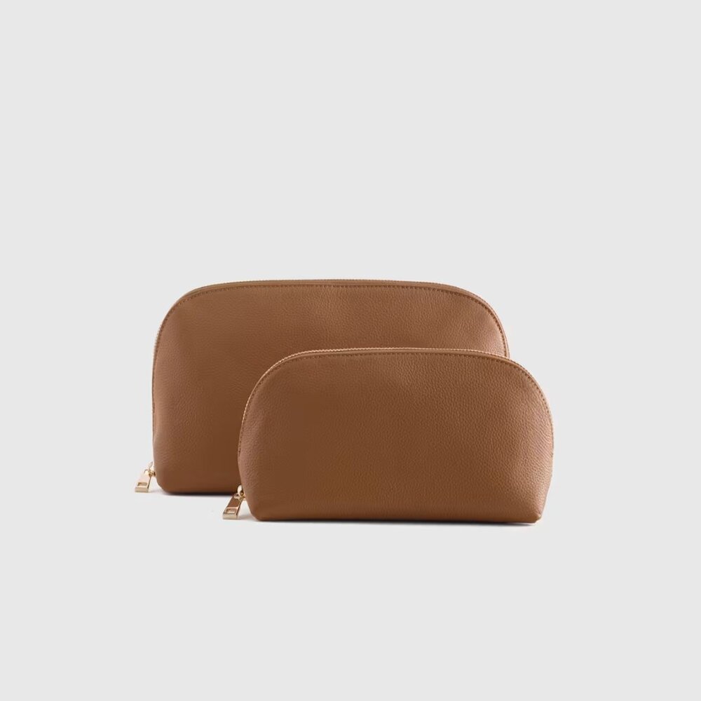 NWT Quince Italian Leather Pouch in Cognac - Large Size Pouch Only - Picture 6 of 9